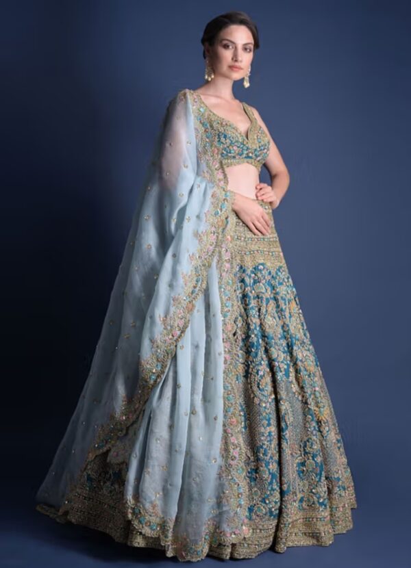 Royal Blue Embroidered Lehenga Choli Set – A Celebration of Elegance - Image 4