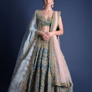 Royal Blue Embroidered Lehenga Choli Set – A Celebration of Elegance