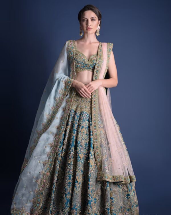Royal Blue Embroidered Lehenga Choli Set – A Celebration of Elegance