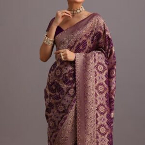 Royal Purple & Gold Banarasi Silk Saree
