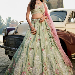 Sanskriti Style: Radiant Blue Elegance Lehenga
