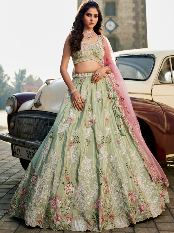 Sanskriti Style: Radiant Blue Elegance Lehenga