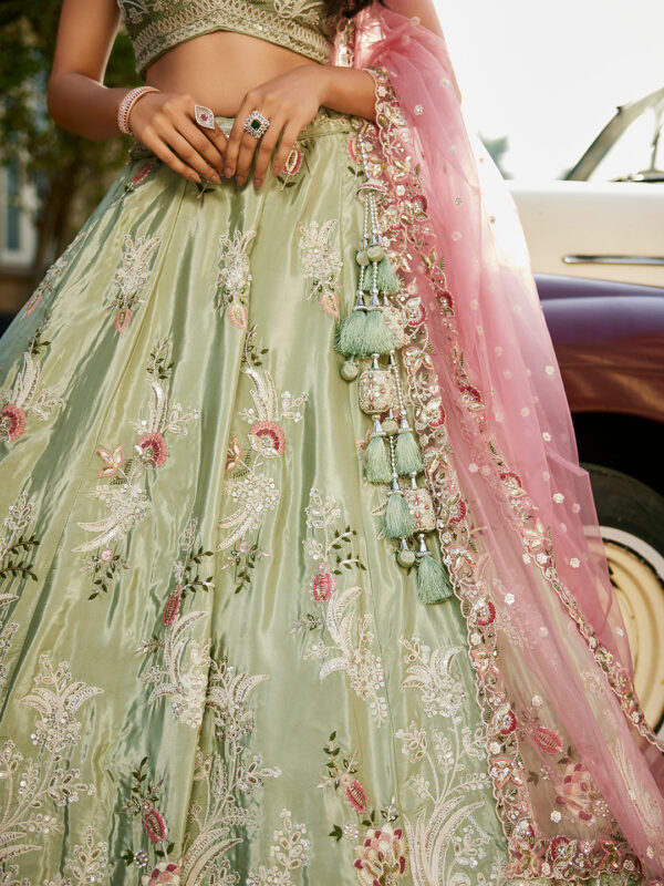 Sanskriti Style: Radiant Blue Elegance Lehenga - Image 6