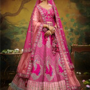 Stunning Red Bridal Lehenga with Intricate Embroidery