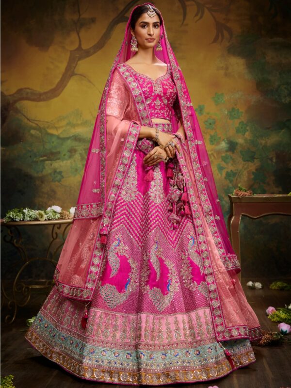 Stunning Red Bridal Lehenga with Intricate Embroidery