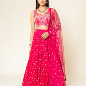 Sanskriti Styles Radiant Pink Lehenga
