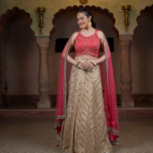 Sanskriti Styles Glamorous Gold Lehenga