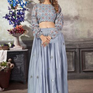 Sanskriti Styles Ethereal Blue Lehenga