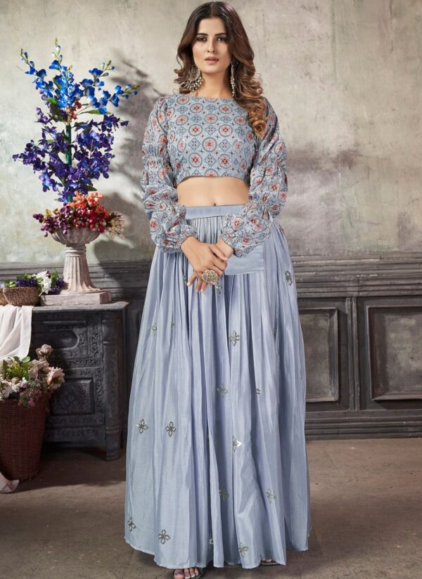 Sanskriti Styles Ethereal Blue Lehenga