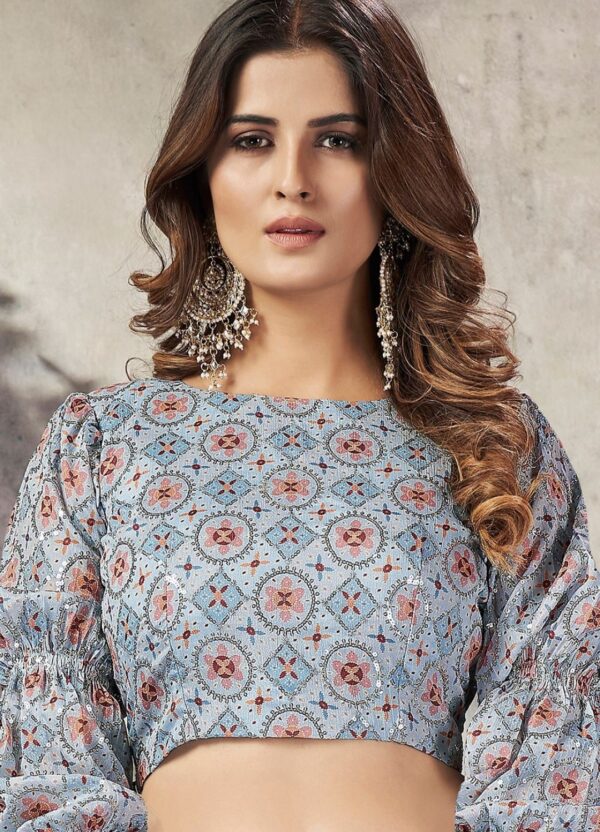 Sanskriti Styles Ethereal Blue Lehenga - Image 3