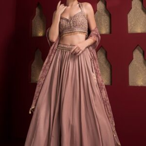 Elegant Embroidered Red & Gold Designer Lehenga