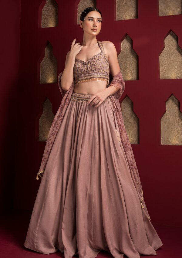 Elegant Embroidered Red & Gold Designer Lehenga