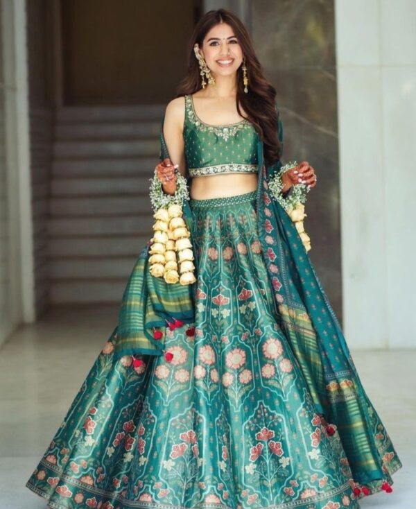 Sanskriti Styles Enchanted Green Lehenga