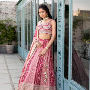 Sanskriti Style: Sapphire Grandeur Pink Lehenga