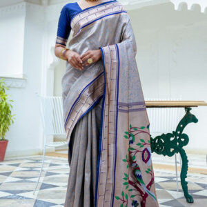 Sanskriti Style: Azure Radiance Saree