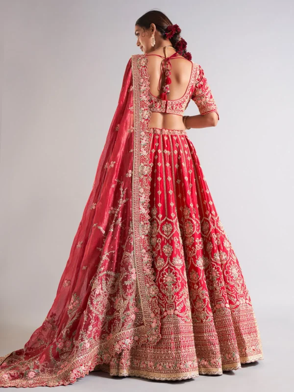 "Regal Red & Gold Bridal Lehenga" - Image 2