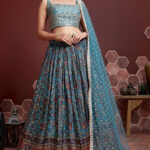 Sanskriti Style: Sapphire Lite Green Charm Lehenga