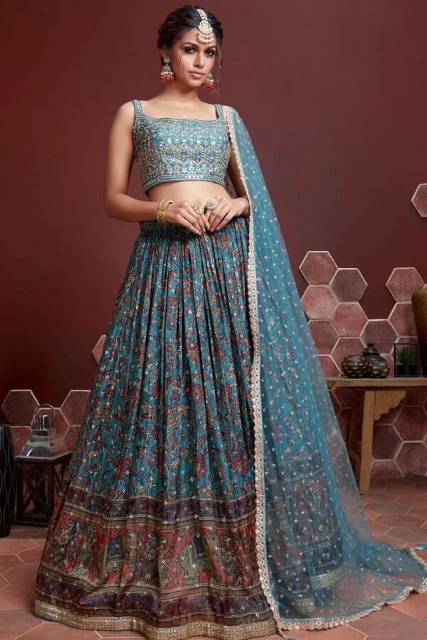 Sanskriti Style: Sapphire Lite Green Charm Lehenga