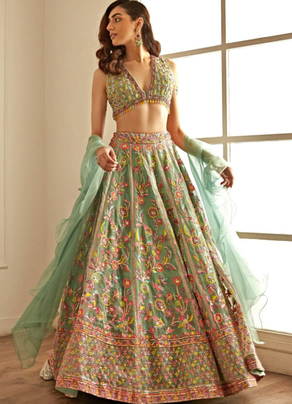 Radiant Green Elegance Lehenga