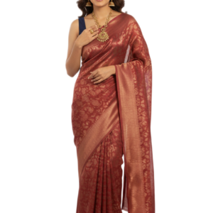 Red Silk Woven Party Saree