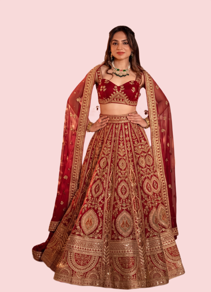 Suhagan Scarlet Bridal Lehenga Choli