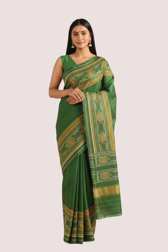Green Pure Silk Patola Saree