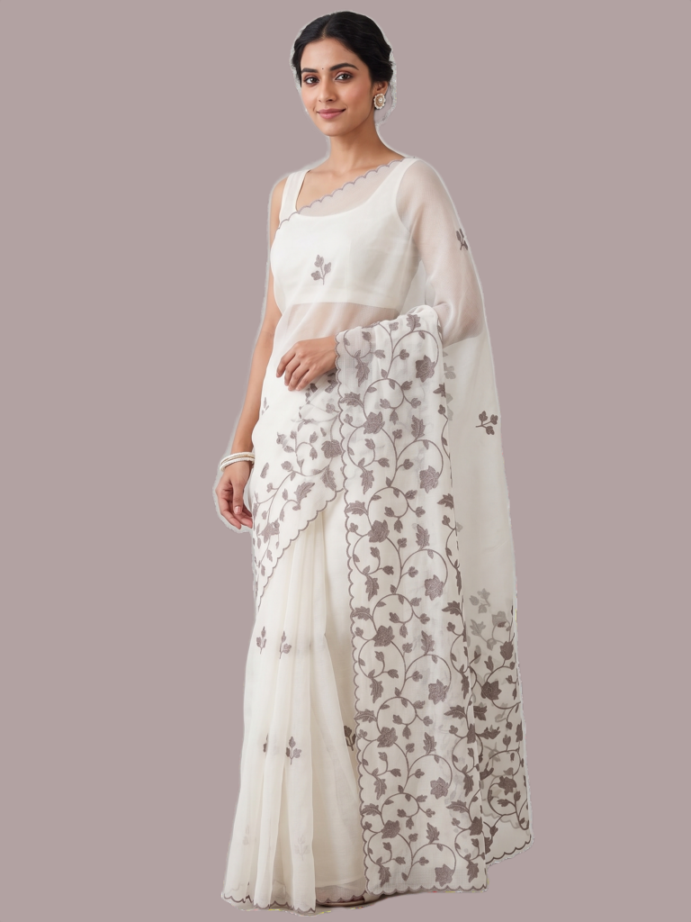 Kota Saree With Applique Work